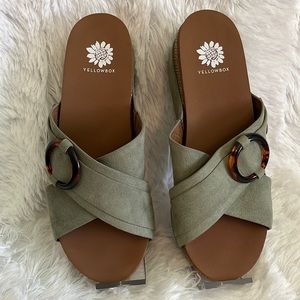 Yellow Box Wedge Sandals
